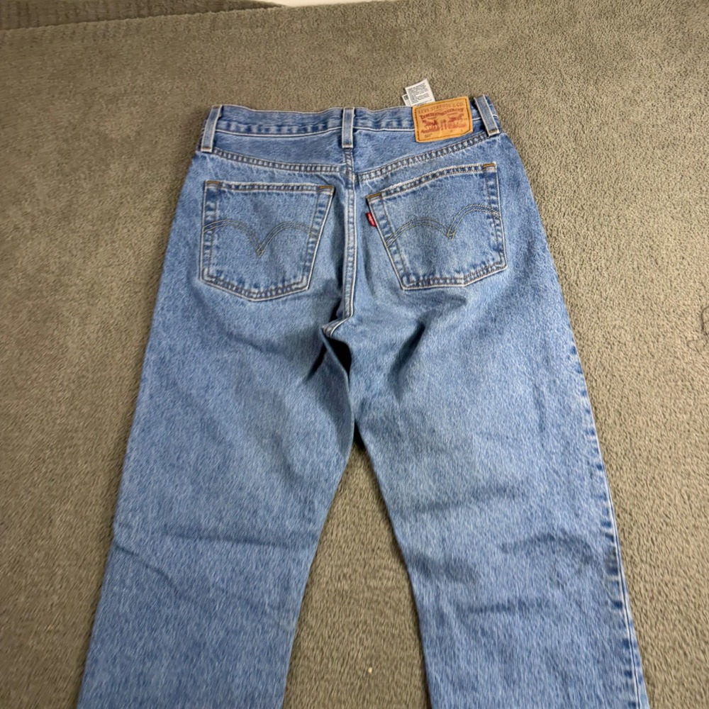 Levis 501 Original Fit Straight Leg Light Wash Blue Denim Jeans W26 L30